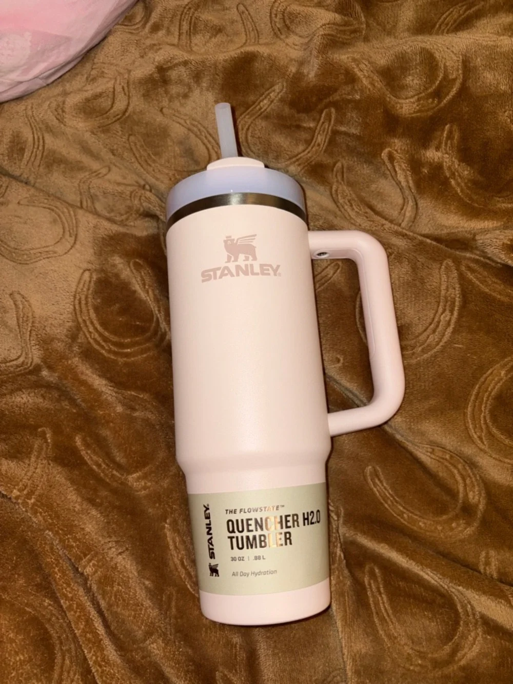Stanley Pink Insulated Quencher Tumbler with Handle & Straw - Picture 1 of 1